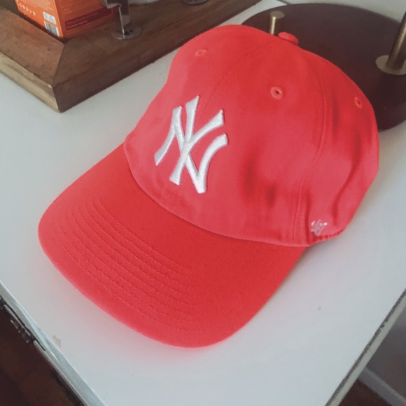 pink new york baseball cap